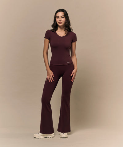 NOOR Flare Pant - Burgundy