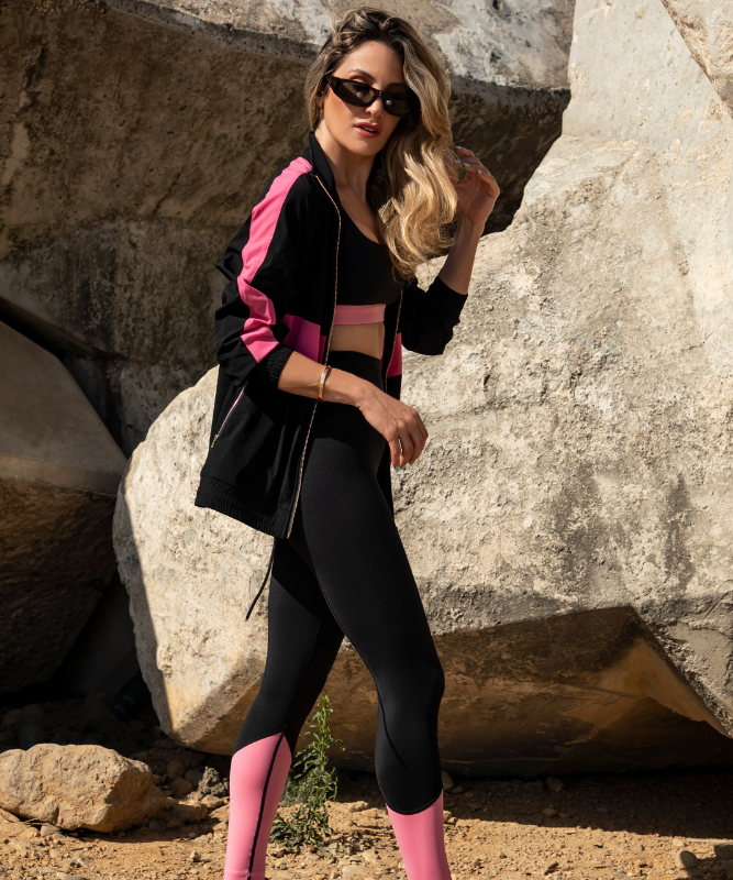 KIKA Nirvana Sports Bra - Black/Pink