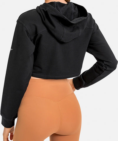 MBK Jaipur Crop Hoodie - Black