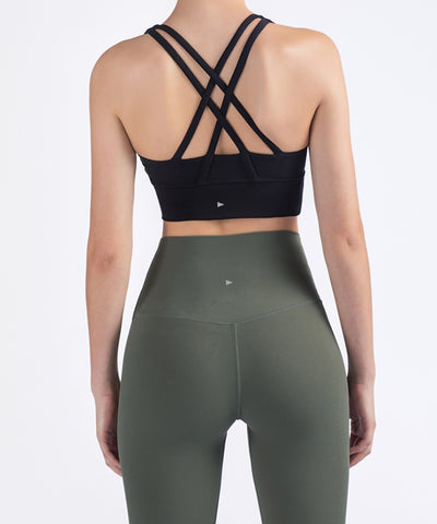 Tulum Crossed Sports Bra - Black