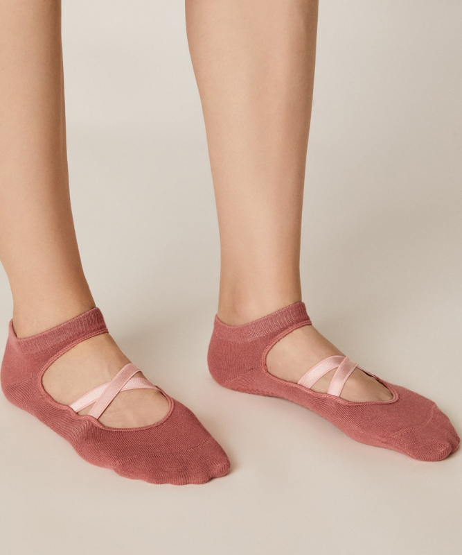 Ballerina Pilates Socks - Dark Pink