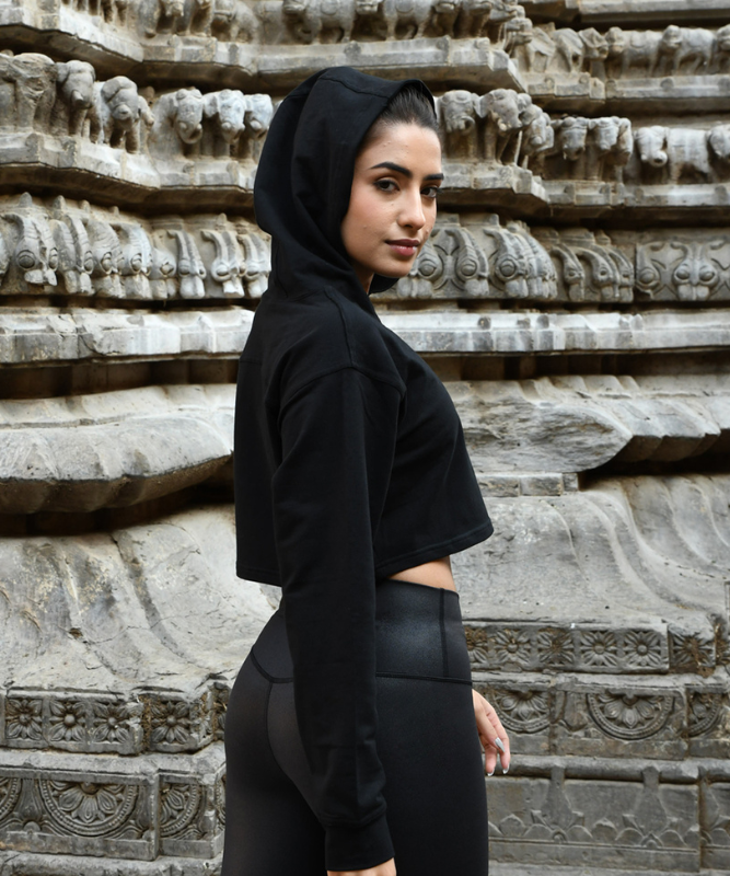MBK Jaipur Crop Hoodie - Black