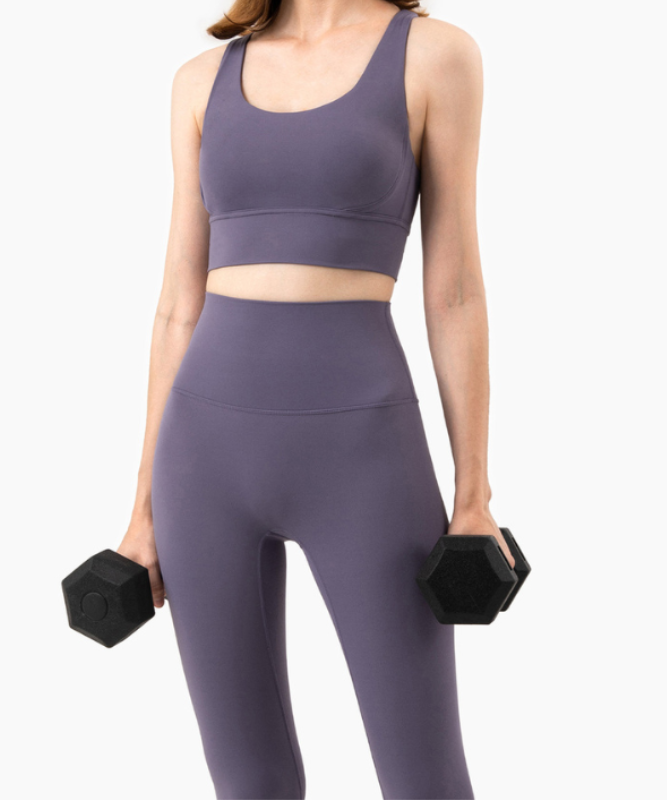 Tulum Crossed Sports Bra - Lavender