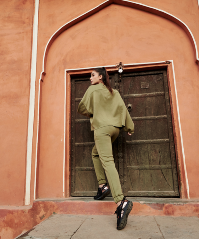 MBK Udaipur Set - Olive Green
