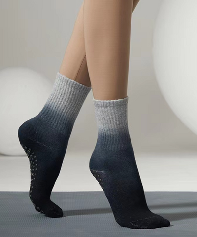 Tie Dye Pilates Socks - Grey
