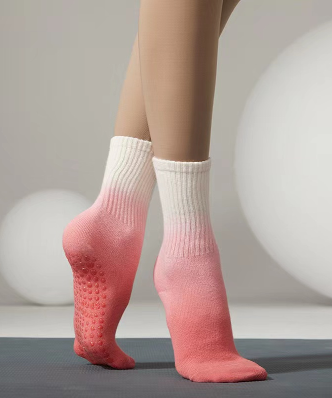Tie Dye Pilates Socks - Peach